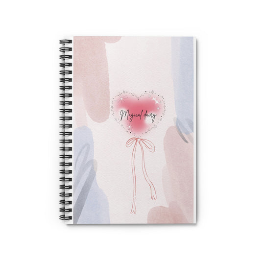 Heartfelt Spiral Notebook - Ruled Line, Cute Journal for Note-Taking, Gift for Students, Bubblegum Aesthetic, Perfect for Valentine's Day