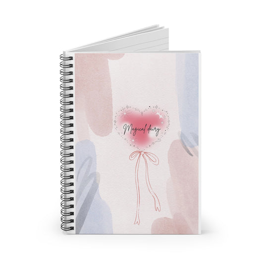 Heartfelt Spiral Notebook - Ruled Line, Cute Journal for Note-Taking, Gift for Students, Bubblegum Aesthetic, Perfect for Valentine's Day