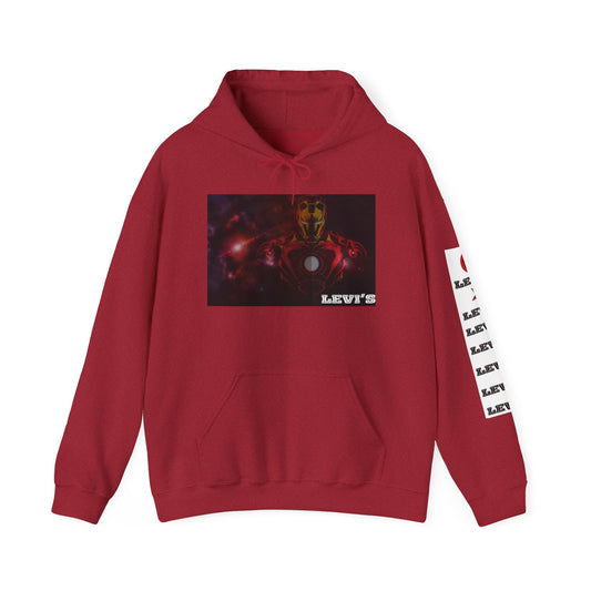 Heroic Unisex Hoodie with Vintage Iron Man Design, Superhero Sweatshirt, Marvel Gift, Cozy Pullover, Casual Wear, Fan Apparel