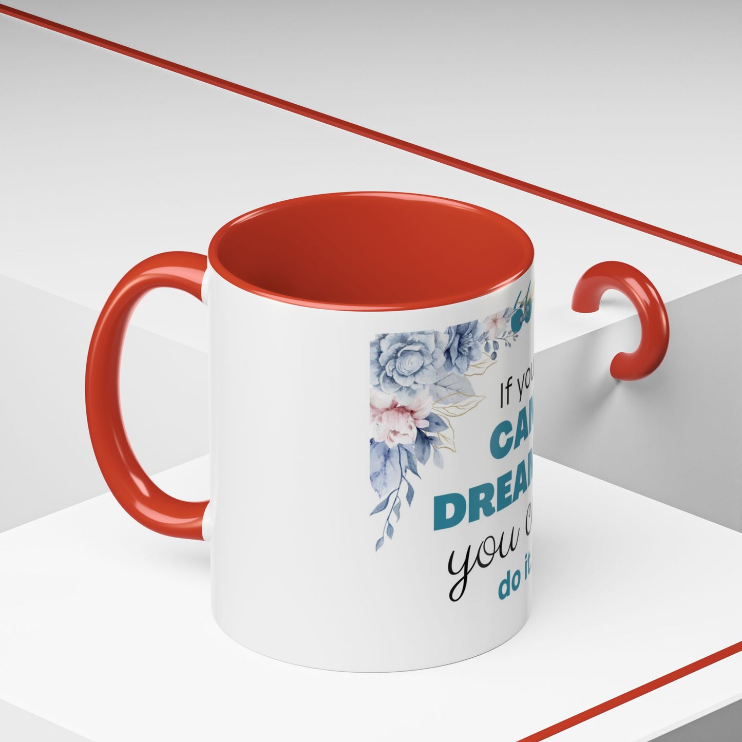 Motivational Accent Coffee Mug, Inspirational Gift for Her, Office Mug, Dream Big Coffee Cup, Positive Affirmation Drinkware