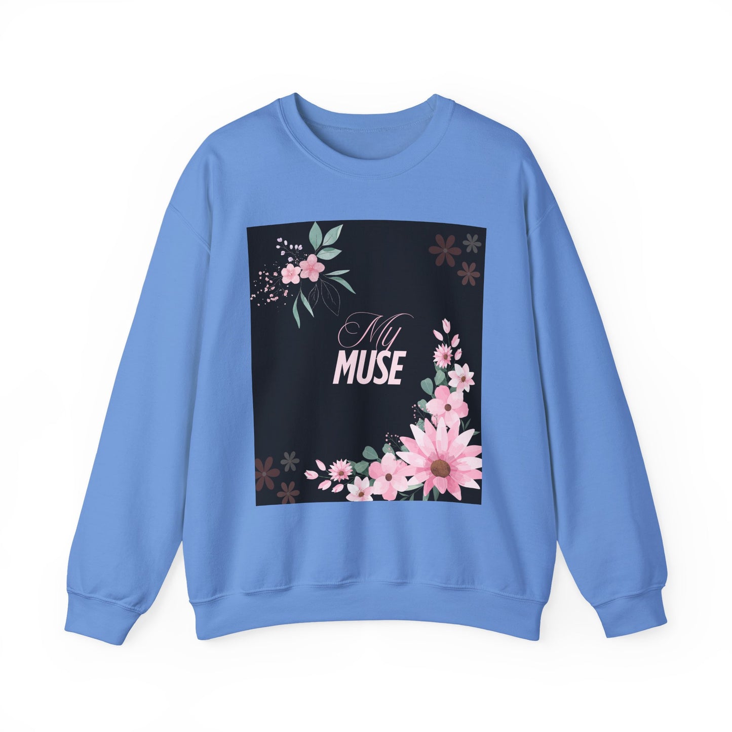 Floral Muse Crewneck Sweatshirt | Cozy Unisex Pullover, Gift for Her, Spring Style, Inspirational Apparel, Perfect for Relaxing