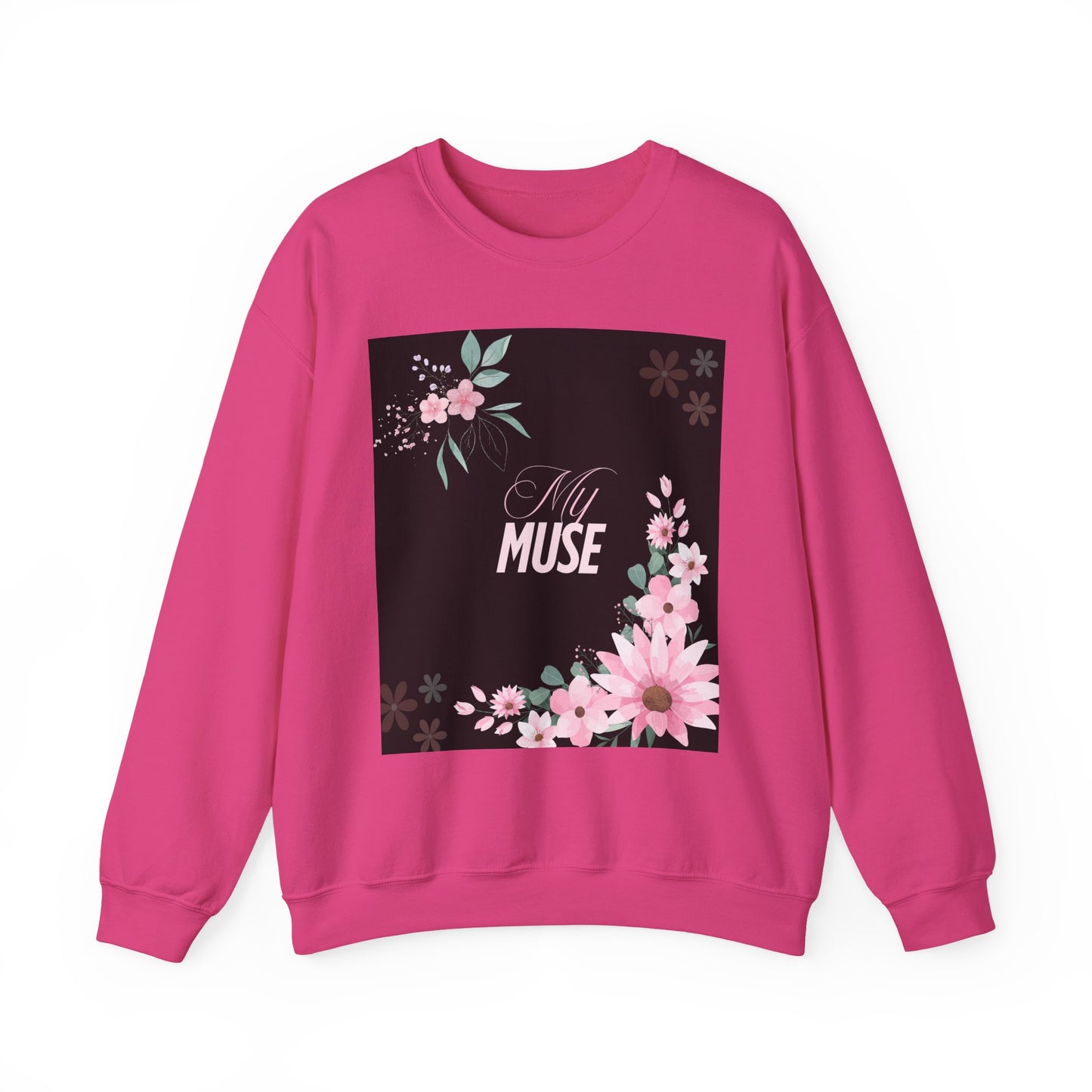 Floral Muse Crewneck Sweatshirt | Cozy Unisex Pullover, Gift for Her, Spring Style, Inspirational Apparel, Perfect for Relaxing