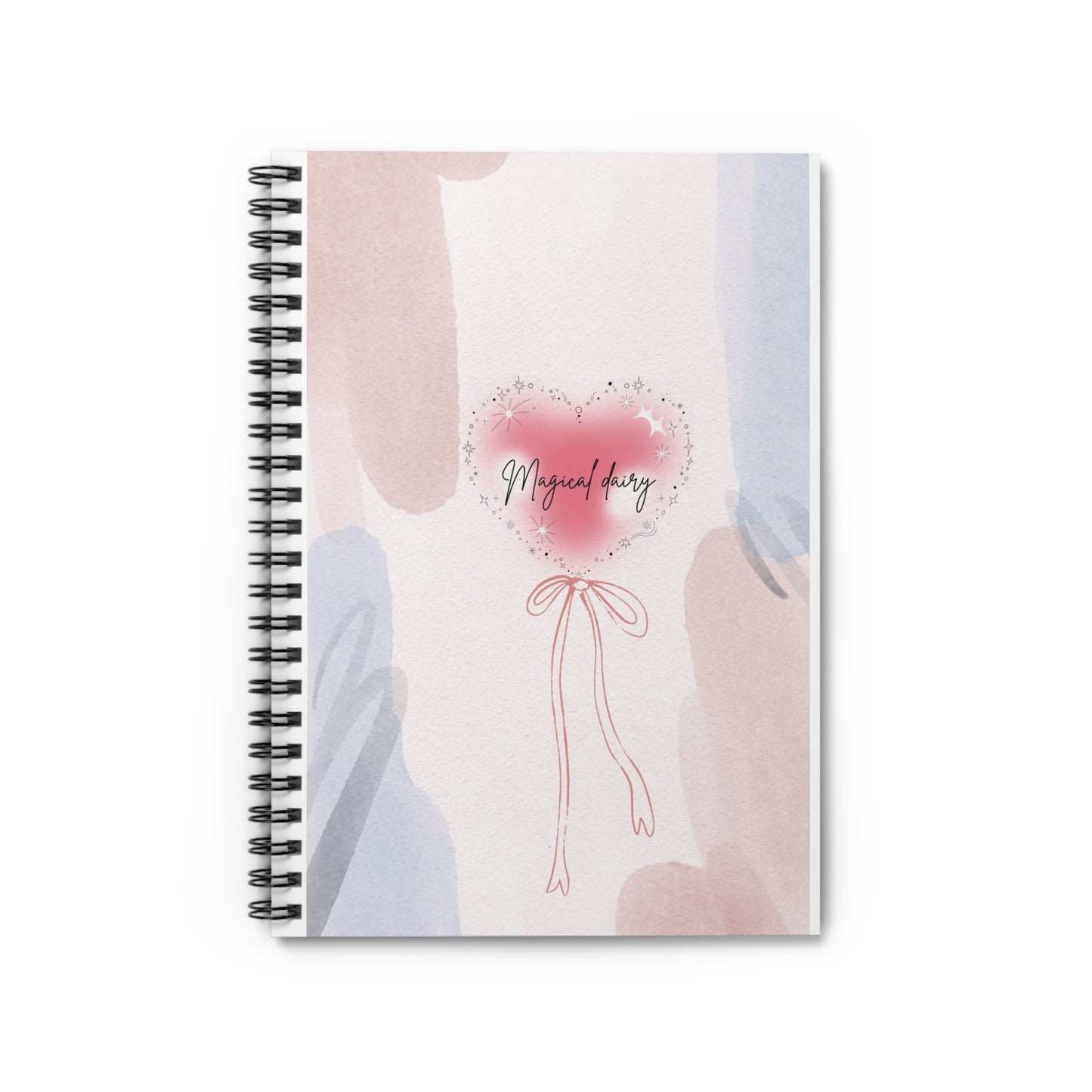 Heartfelt Spiral Notebook - Ruled Line, Cute Journal for Note-Taking, Gift for Students, Bubblegum Aesthetic, Perfect for Valentine's Day