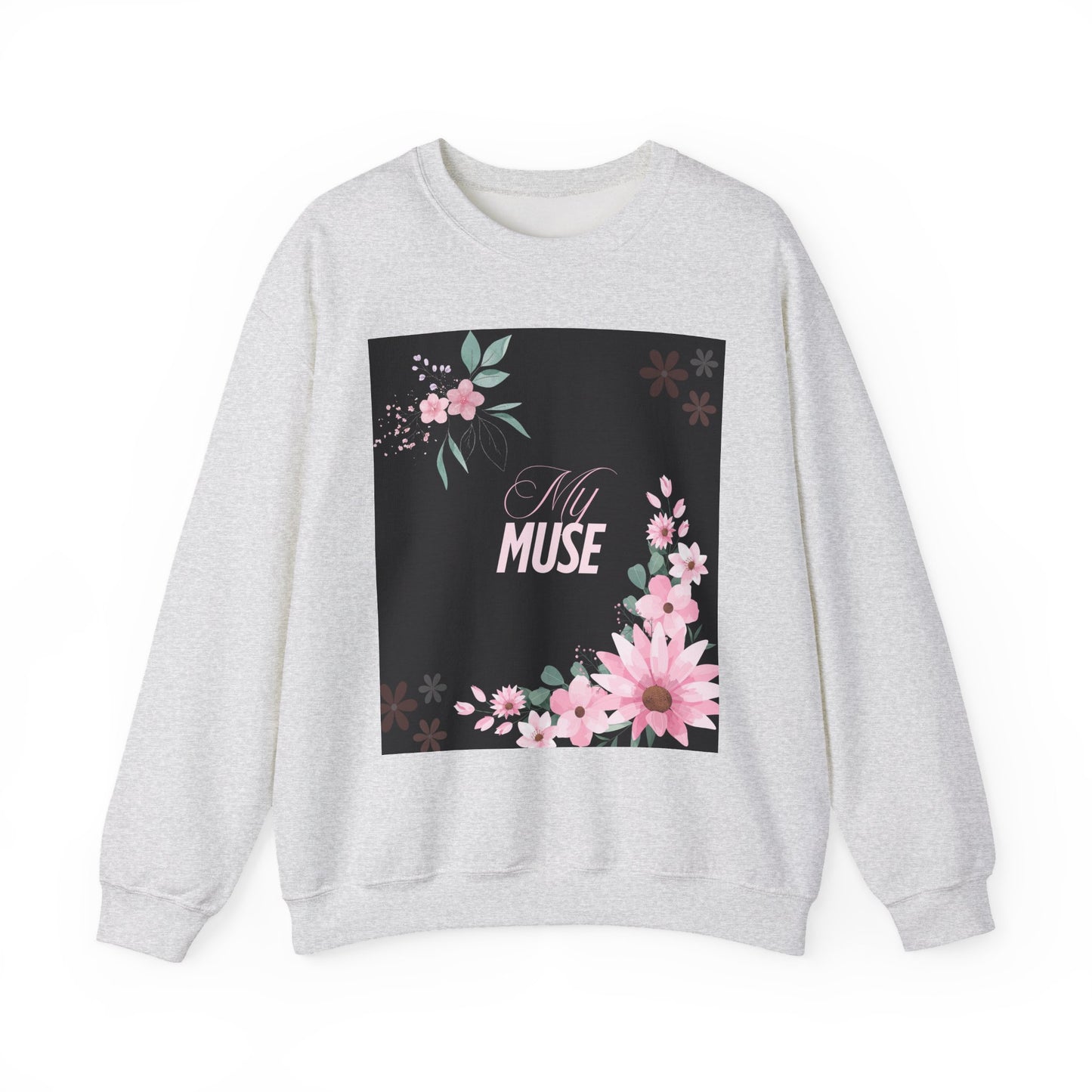 Floral Muse Crewneck Sweatshirt | Cozy Unisex Pullover, Gift for Her, Spring Style, Inspirational Apparel, Perfect for Relaxing