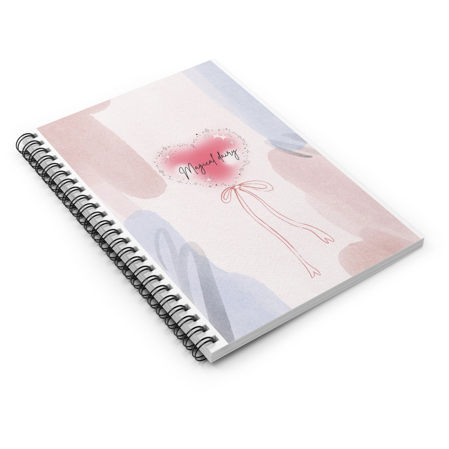 Heartfelt Spiral Notebook - Ruled Line, Cute Journal for Note-Taking, Gift for Students, Bubblegum Aesthetic, Perfect for Valentine's Day