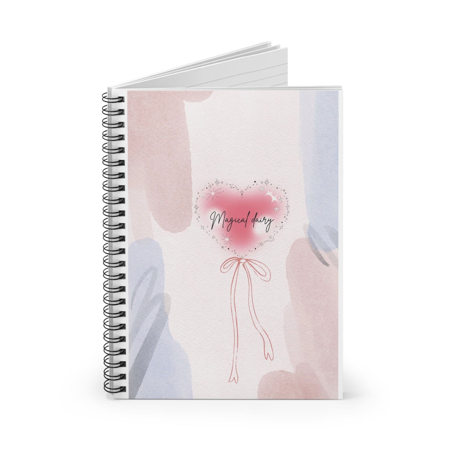 Heartfelt Spiral Notebook - Ruled Line, Cute Journal for Note-Taking, Gift for Students, Bubblegum Aesthetic, Perfect for Valentine's Day