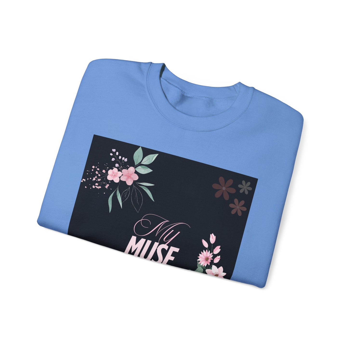 Floral Muse Crewneck Sweatshirt | Cozy Unisex Pullover, Gift for Her, Spring Style, Inspirational Apparel, Perfect for Relaxing
