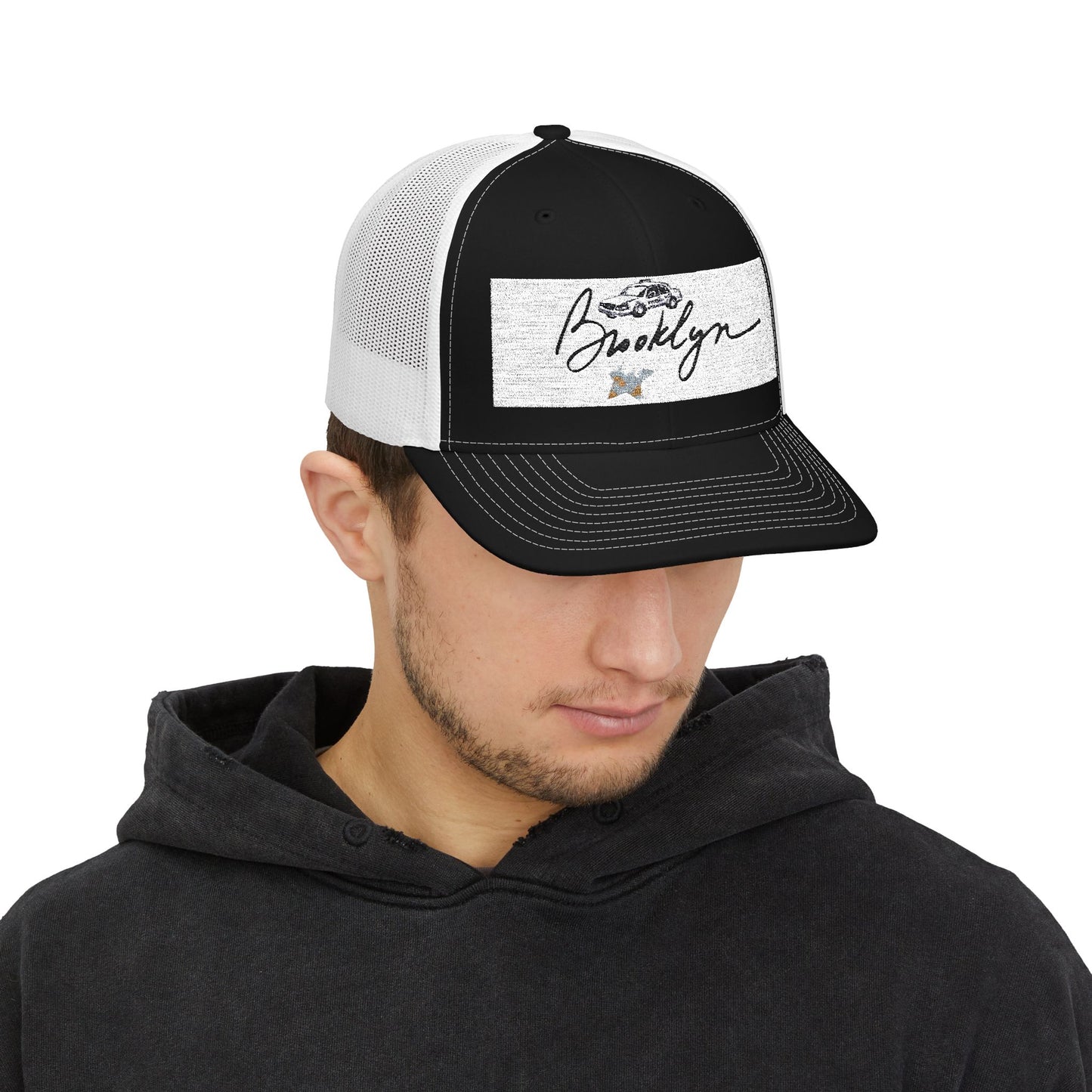 Brooklyn Embroidered Snapback Trucker Cap | Stylish Hats for Summer, Casual Wear, Gift for Dad, Trendy Accessories, Urban Fashion