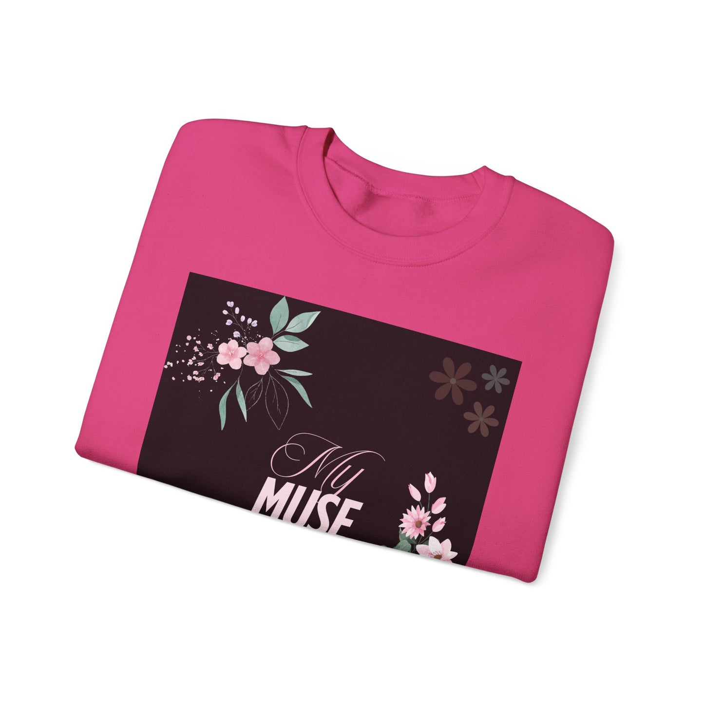 Floral Muse Crewneck Sweatshirt | Cozy Unisex Pullover, Gift for Her, Spring Style, Inspirational Apparel, Perfect for Relaxing